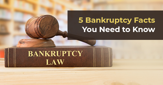 Bankruptcy Law books with a judges gavel on desk