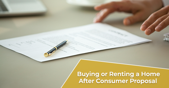 Renting after a consumer proposal